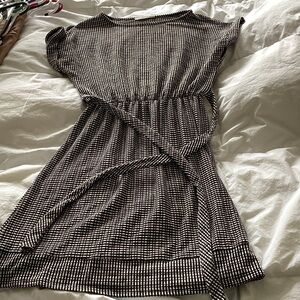 Caution To The Wind Black and White Mini Dress